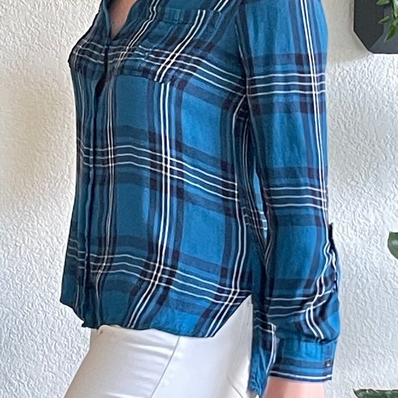 Jessica Simpson Blue Plaid Long Sleeve - Picture 2 of 8